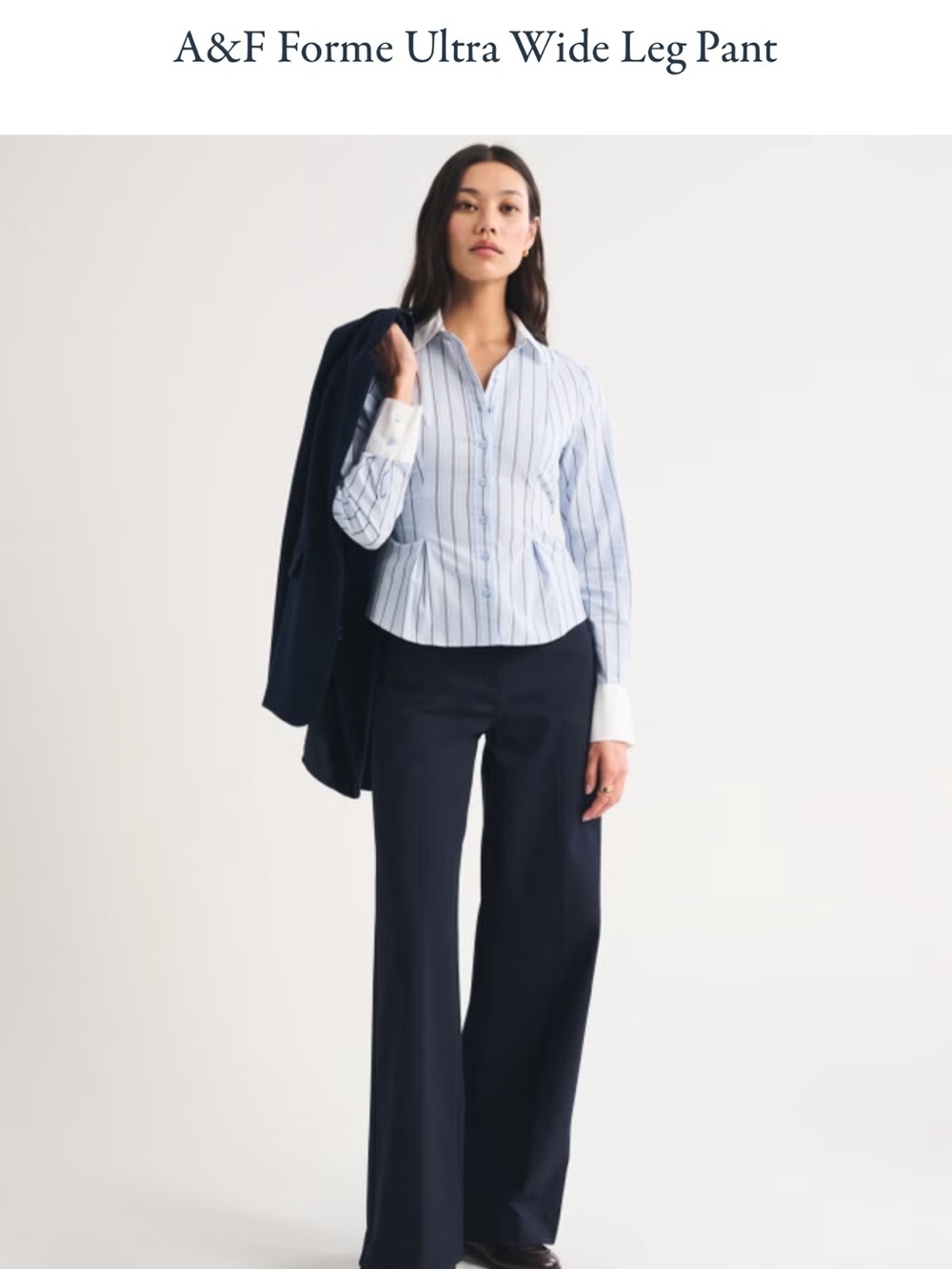 Abercrombie & Fitch Navy Ultra Wide-Leg Trousers